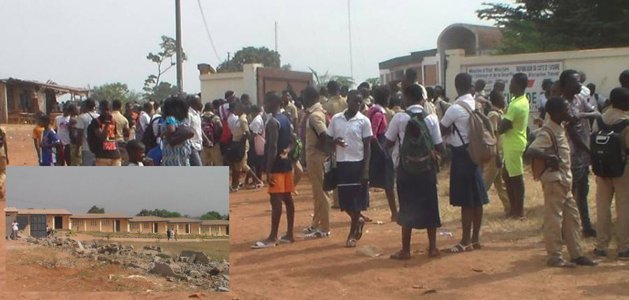 Démolition de la clôture du collège Akonda à Divo